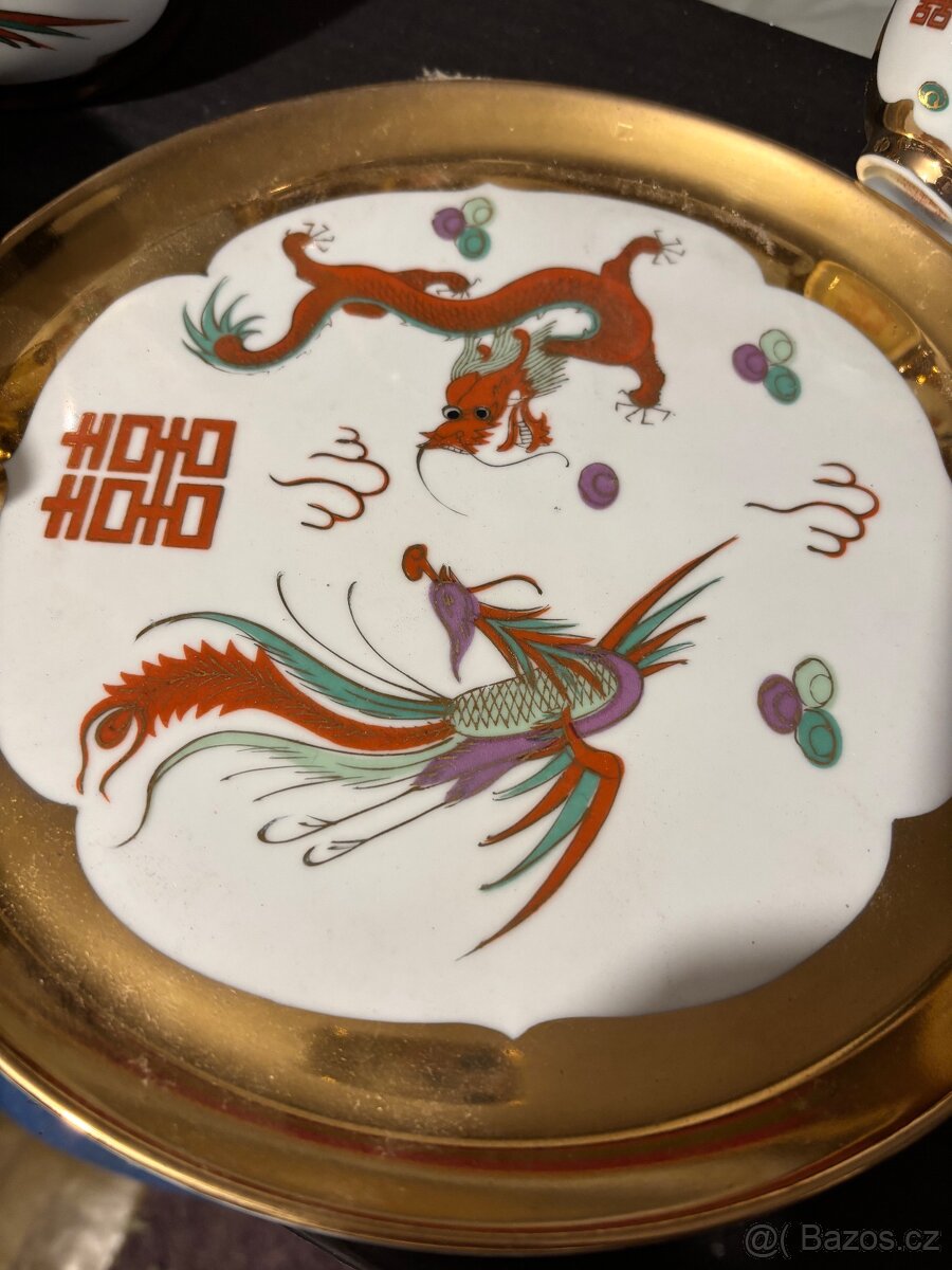 Čajový servis zlatý Čína čínský drak - 3