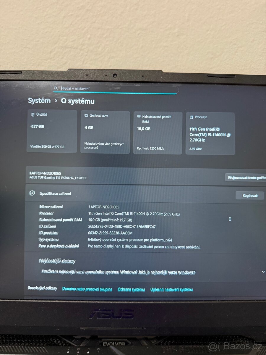 HERNÍ NOTEBOOK ASUS TUF Gaming 15 - 3