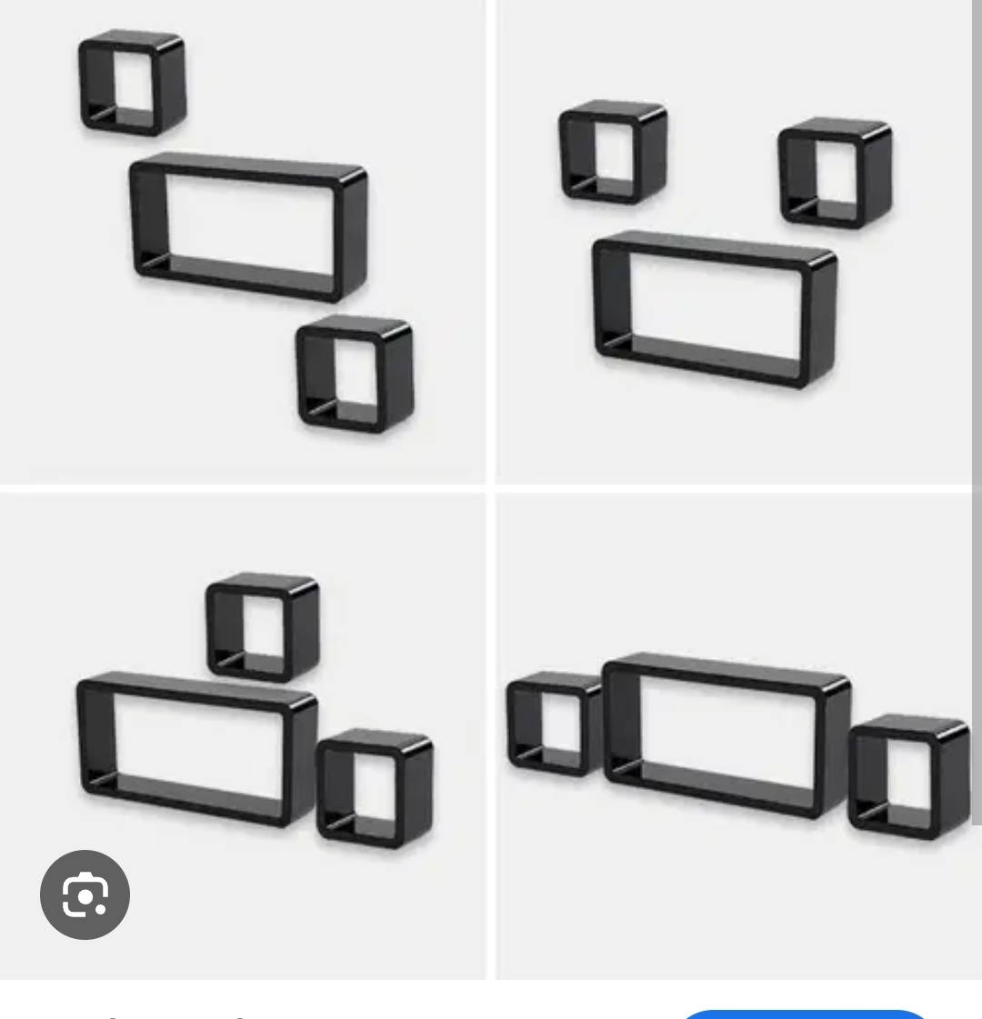 3 černé nástěnné police Lotta - 3