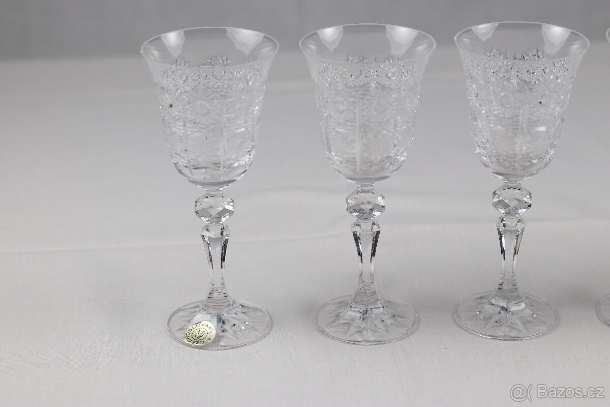 Broušené skleničky křišťál 24% PbO - 3