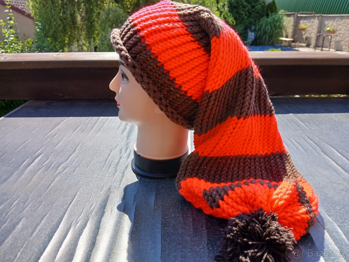 Nová pletená mega dlouhá čepice. - 3