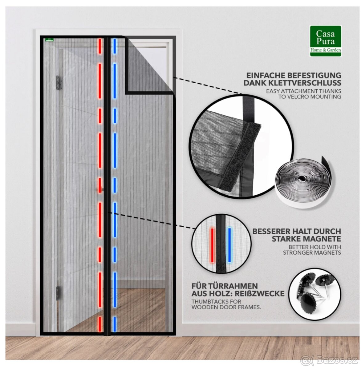 Ochranná síť proti hmyzu 90x218,5cm - 3
