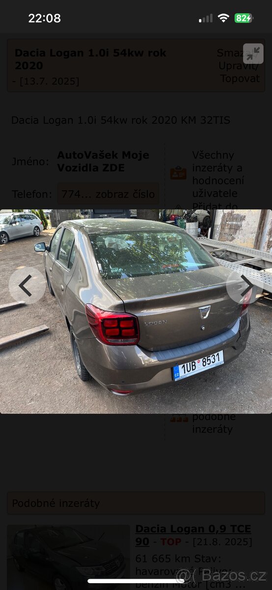 Dacia Logan Sandero 1.0i 54kw rok 2020 - 3
