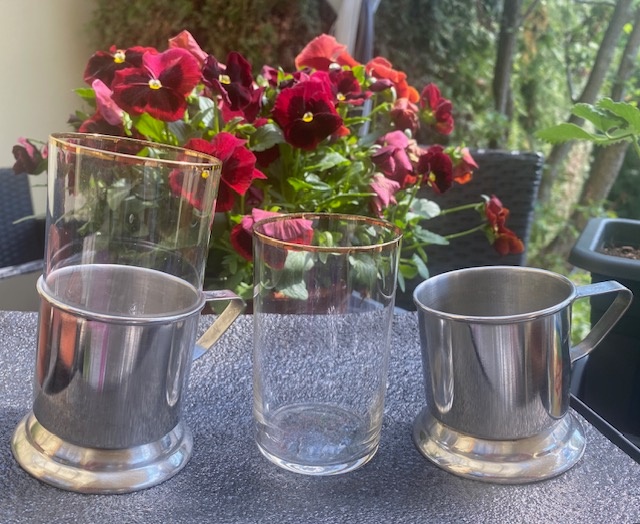 Dvě retro skleničky na kávu nebo čaj - 3