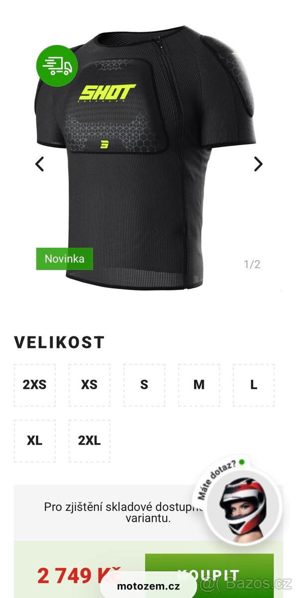 Chránič těla Shot Airlight černo-fluo žlutý XXL - 3