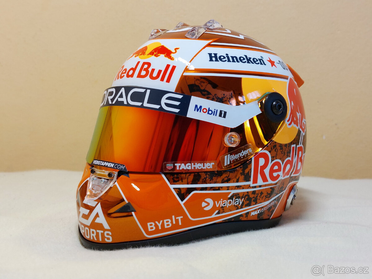 Predám Max Verstappen oranžová 2024 Red Bull F1 helma 1:2 - 3