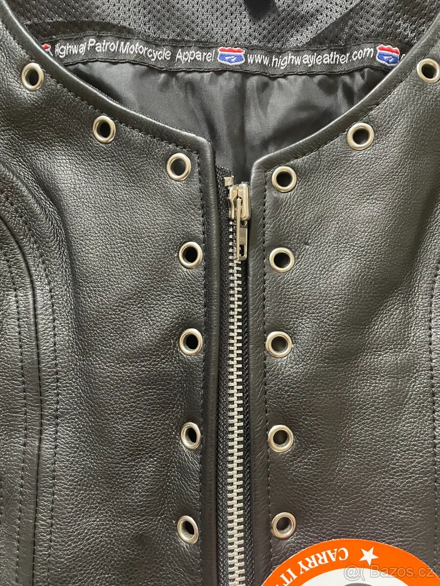 Nová dámská kožená vesta Highway Leather, vel. M - 3