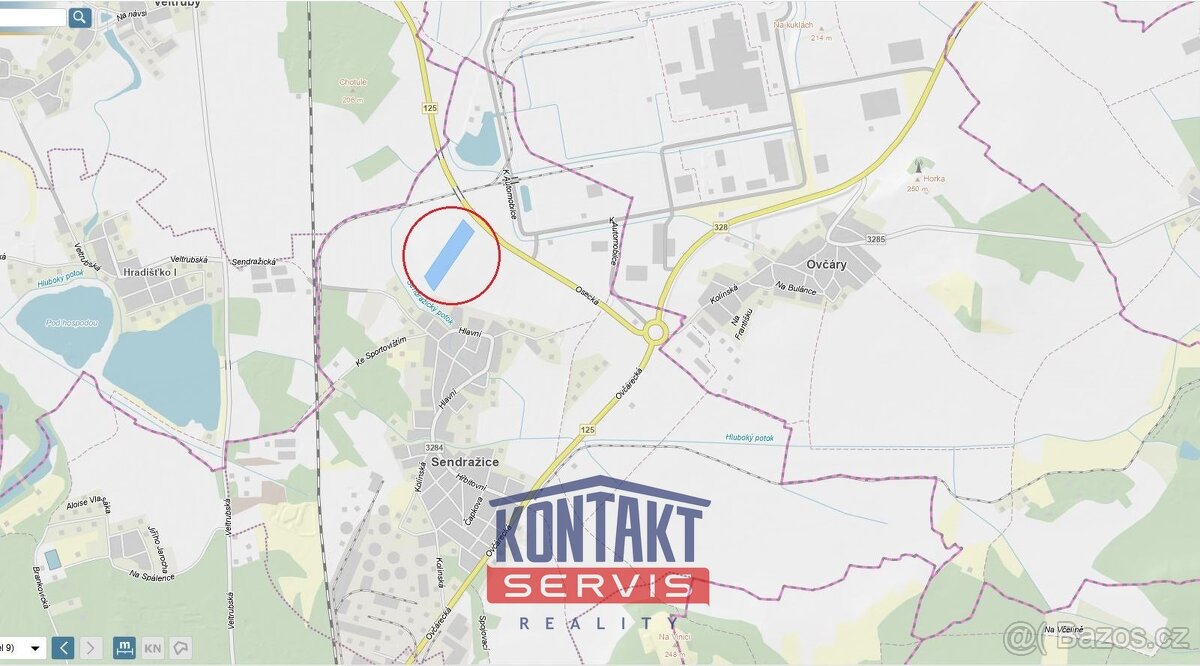 Rozlehlý zemědělský pozemek u obce Sendražice, ev.č. VŠ-7816 - 3