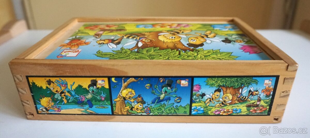 Dřevěné kostky v krabičce,Včelka Mája, 48ks (Bino) - 3