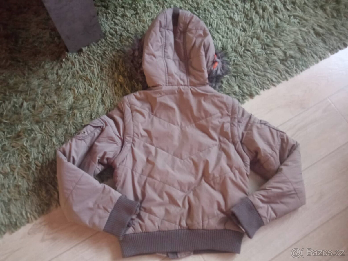 Hnědá zimní bunda vel.134/140 (vesta 2v1) - 3