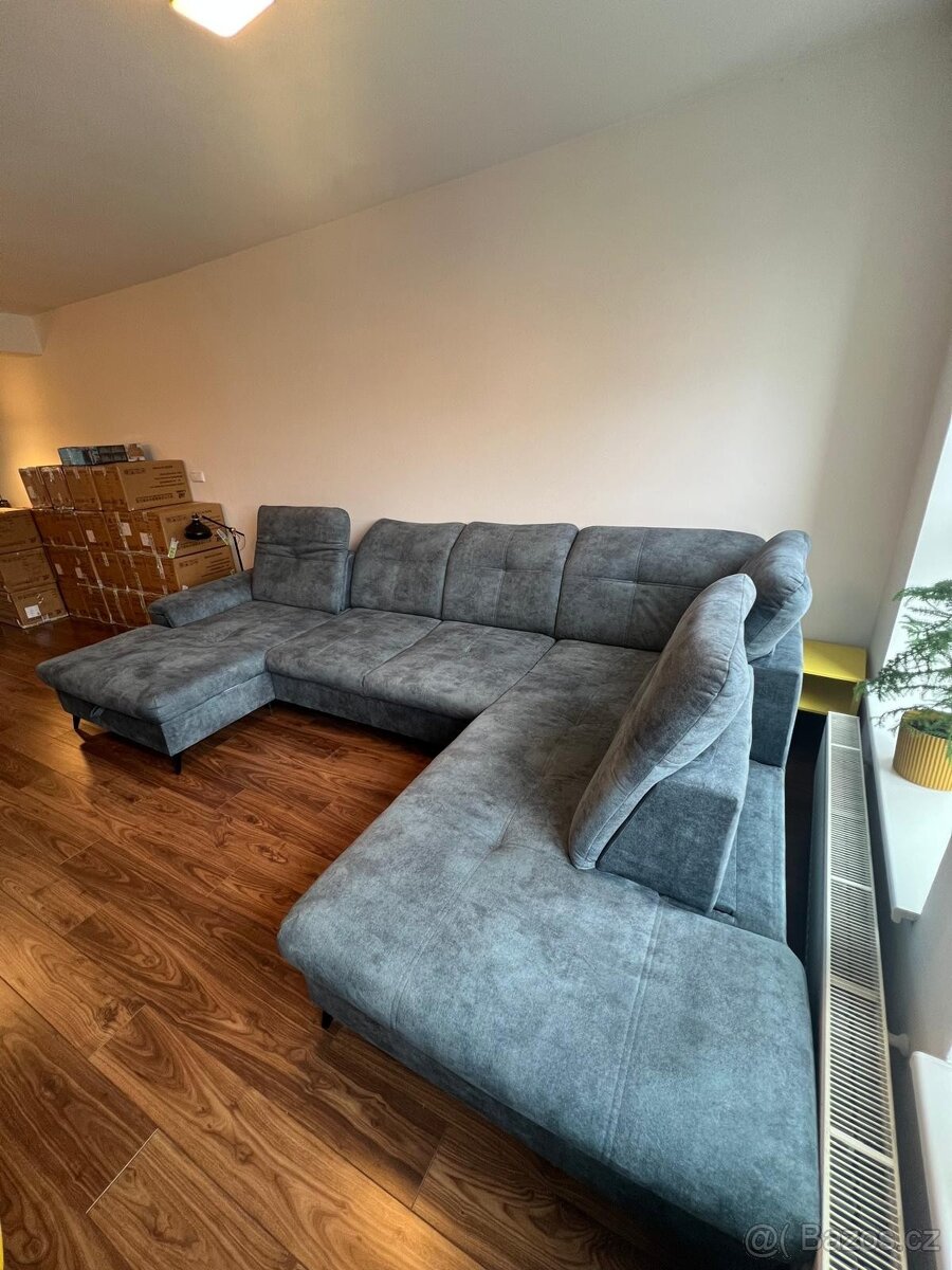 Sedací souprava do U SIERRA, pravá, modrošedá INFINITY - 3