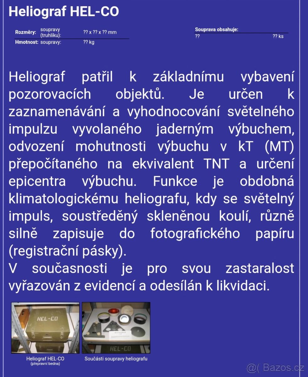 KOUPÍM soupravu HEL-CO heliograf civilní obrana - 3