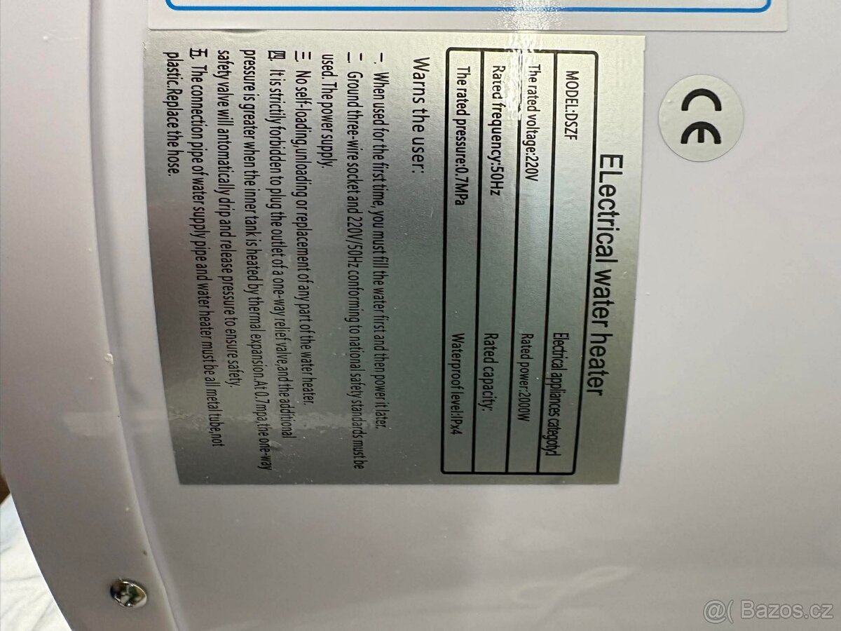 elektrický bojler (830) - 3