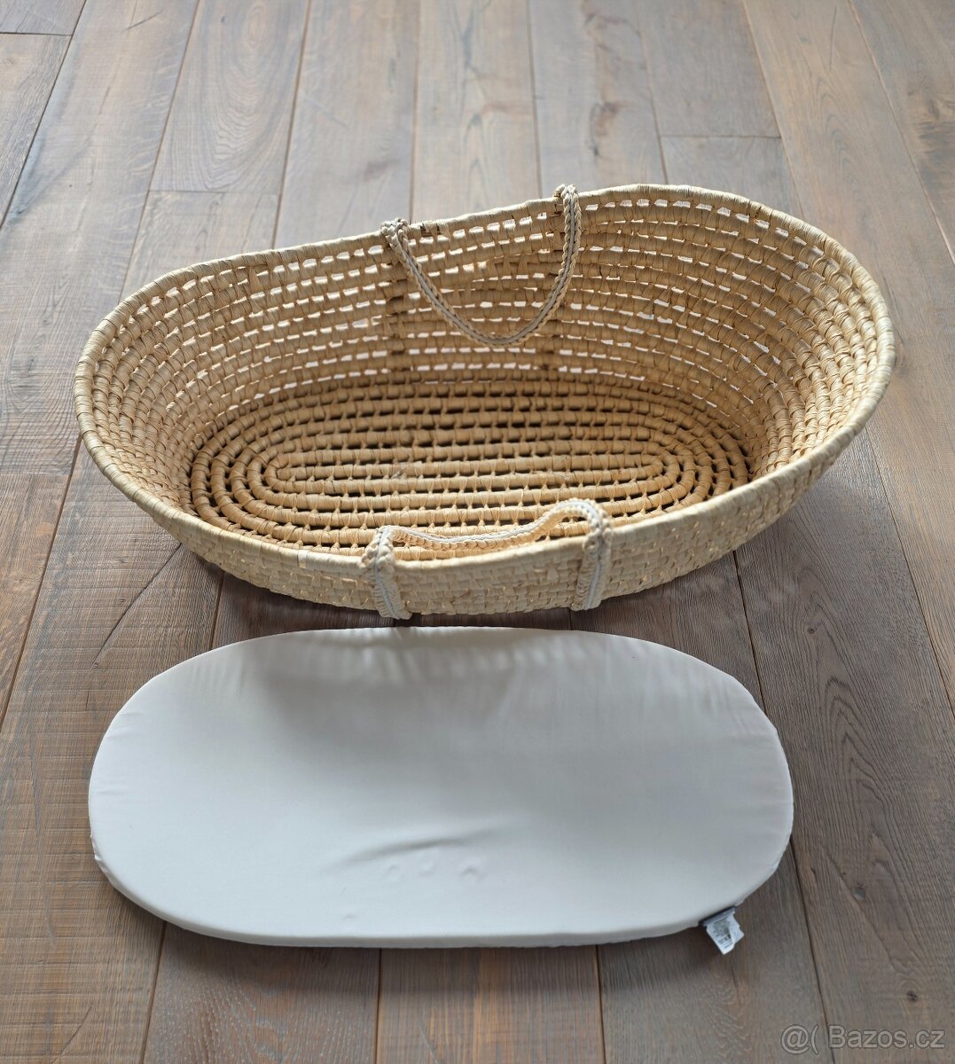 Childhome Mojžíšův koš vyvýšený Natural + matrace + potah Sl - 3