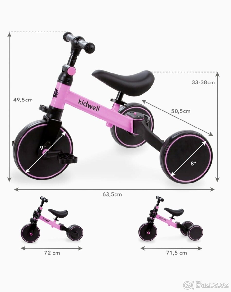 Prodám odrážedlo 3v1 Pink - 3