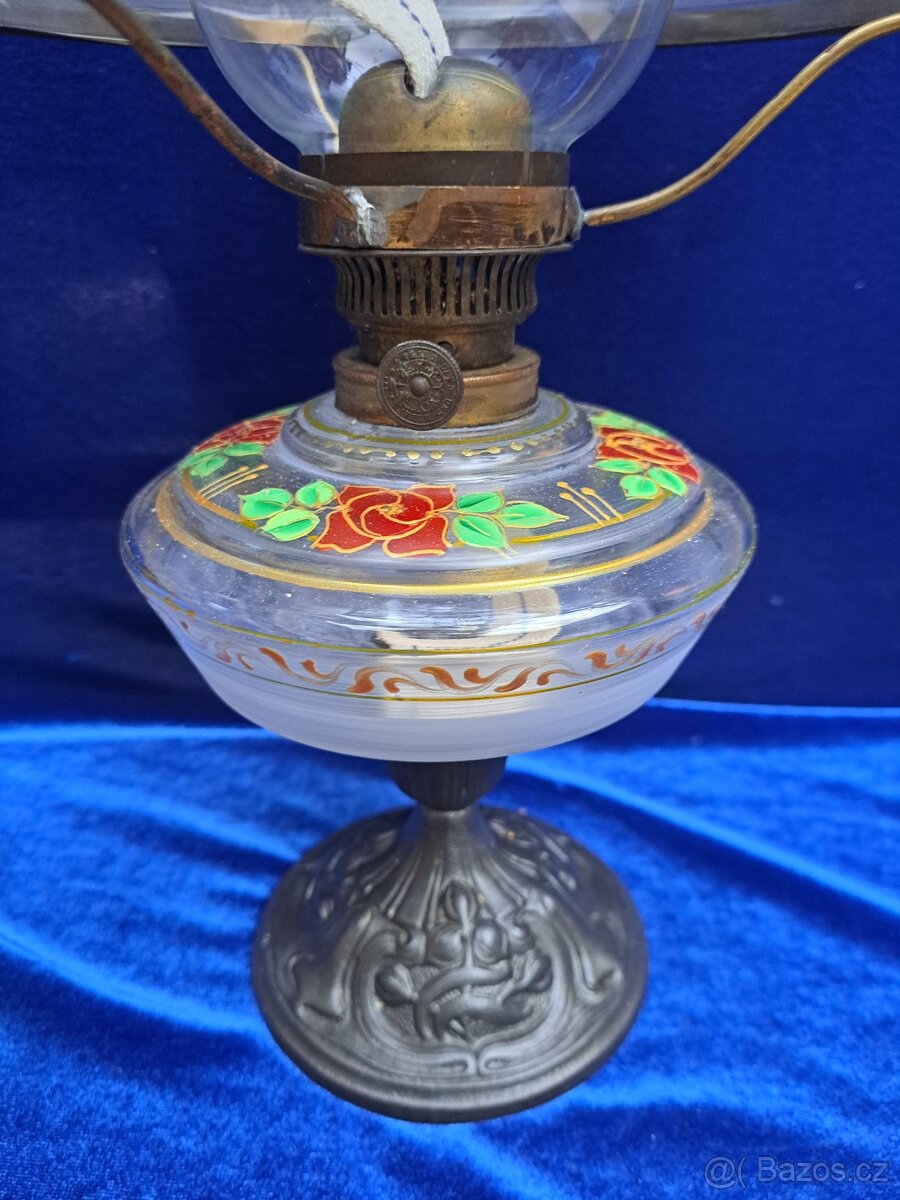 Petrolejová lampa secese - 3