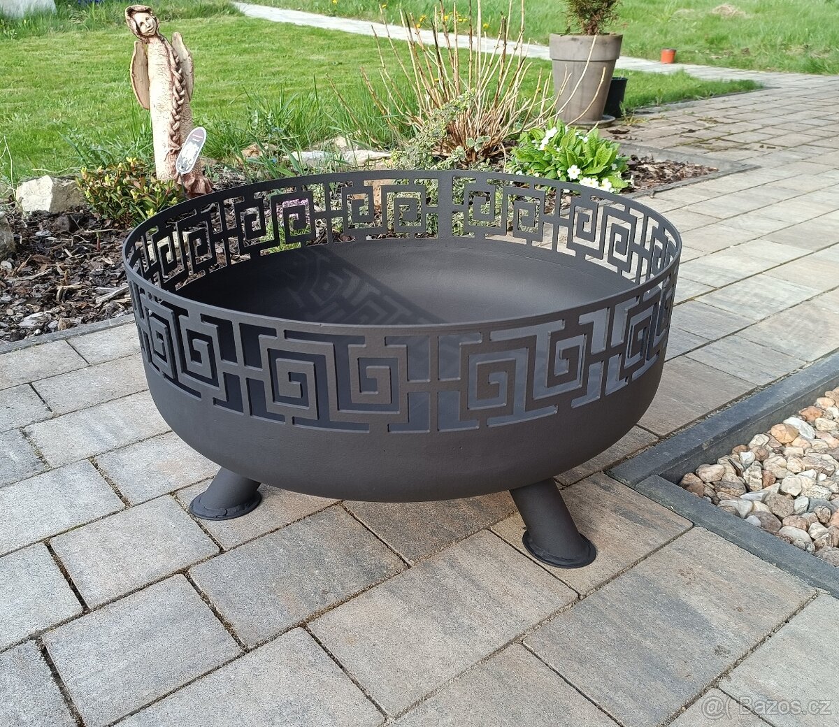 Ocelové přenosné ohniště antický vzor - 3