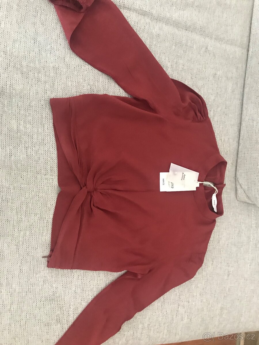 Nová Dívčí splývavá halenka s uzlem, z. Mango, v.S - 3