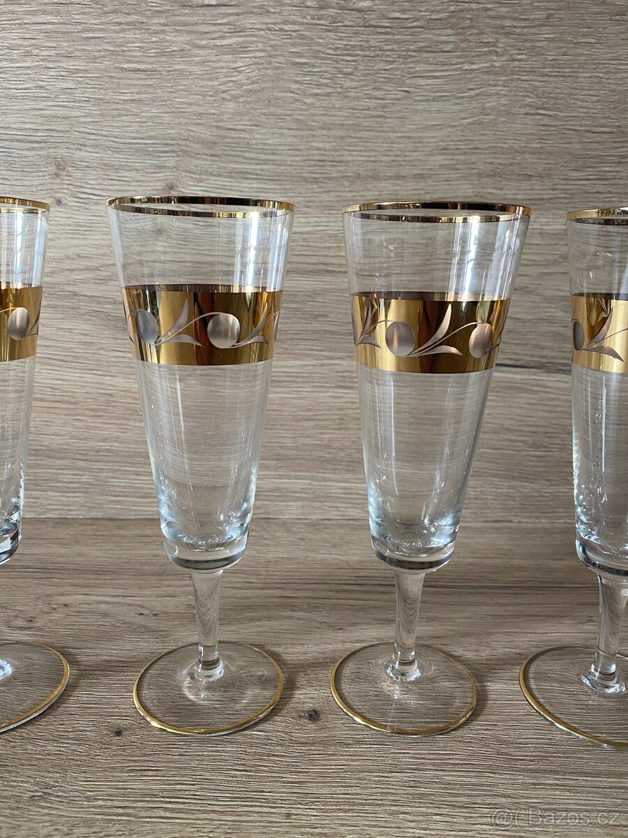 sklenice na sekt flétny na šampaňské retro sklo - 3