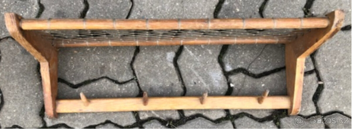 Dřevěná polička starožitná - 3