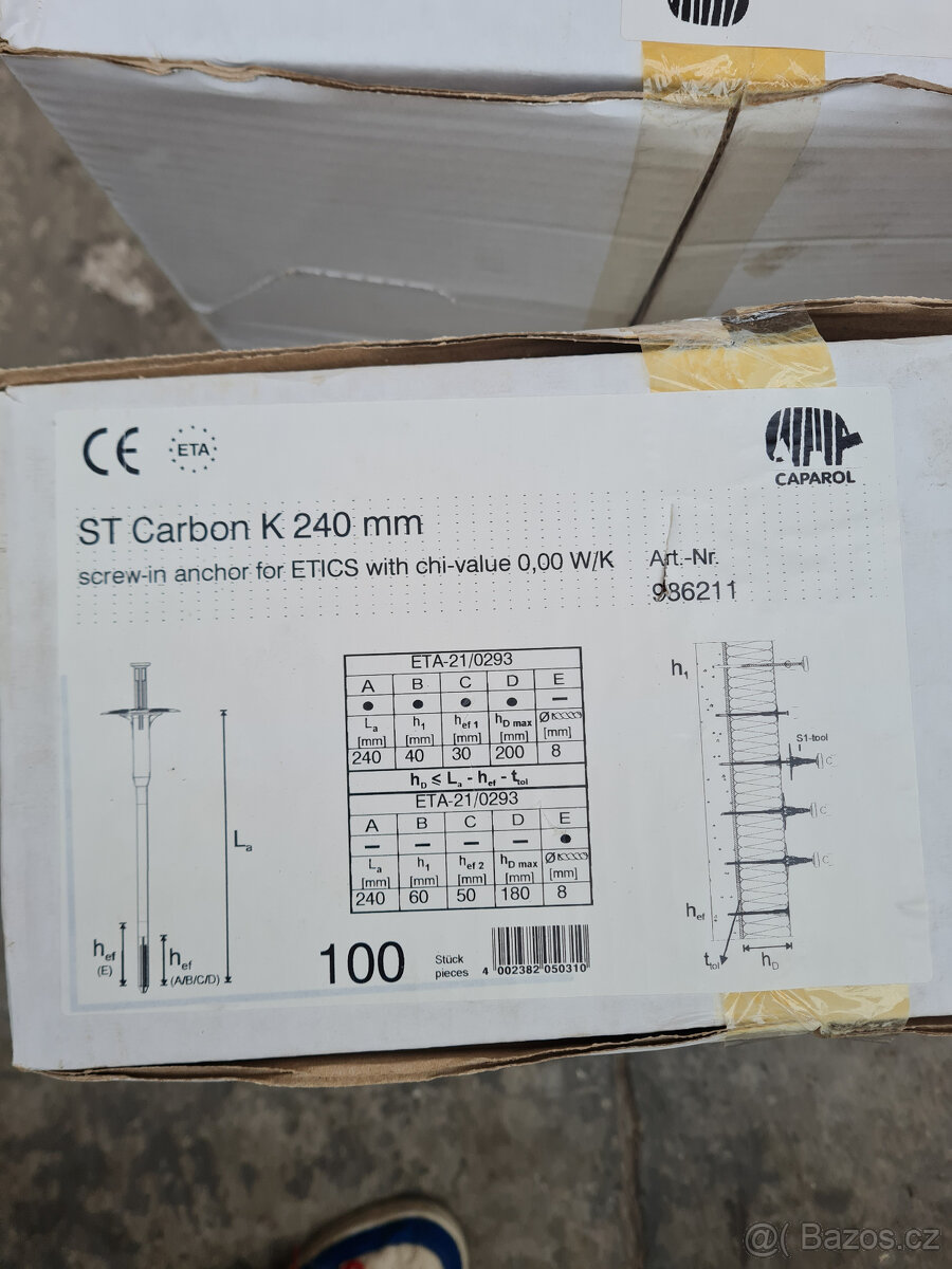 Fasádní hmoždinky / kotvy 240mm 200 kusů - 3