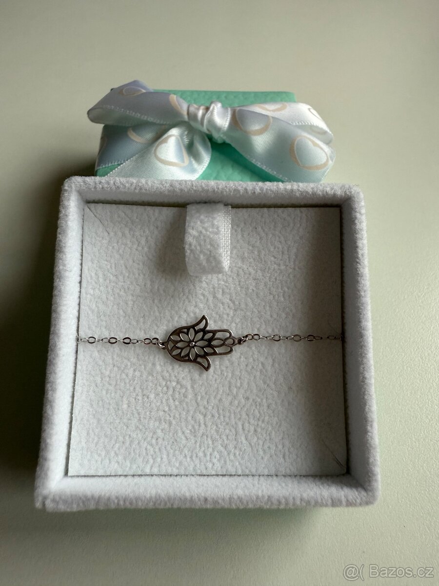 Náramek bílé zlato s diamantem V ZÁRUCE - 3