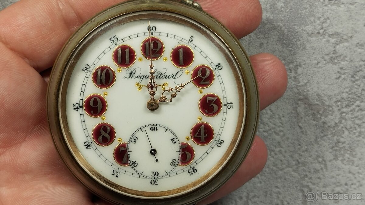 Železniční hodinky REGULATEUR s lokomotivou, 66mm, 202g - 3