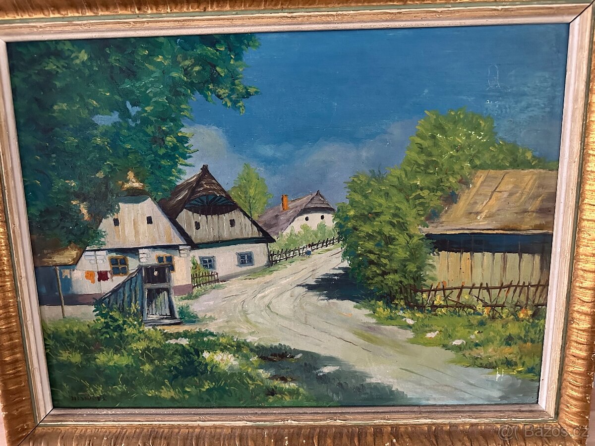 Starý obraz - vesnice autor Hajduček - 3
