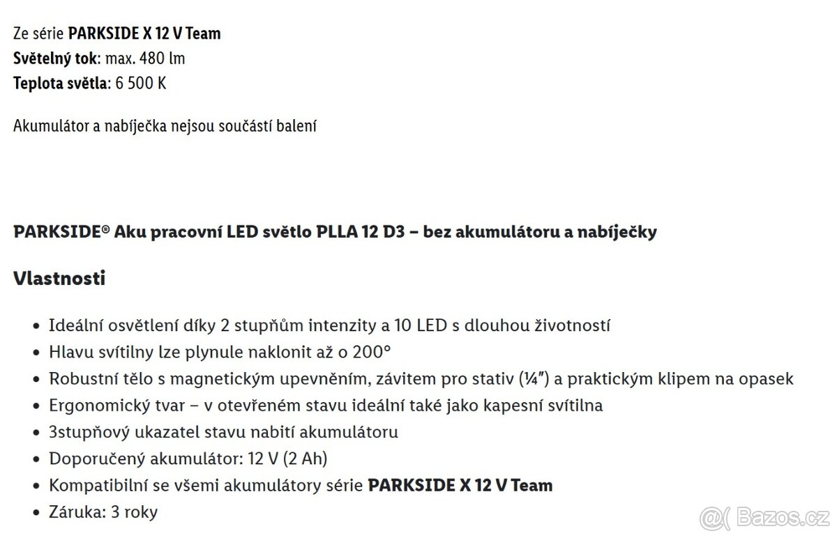 Parkside pracovní LED světlo - 3