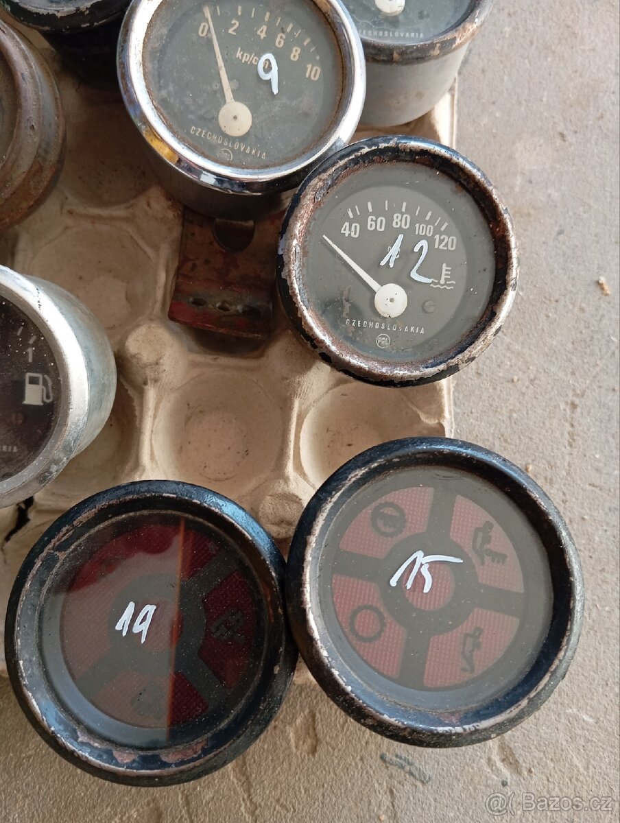 Tatra Praga škoda budíky ukazatele přístroje teploměry - 3