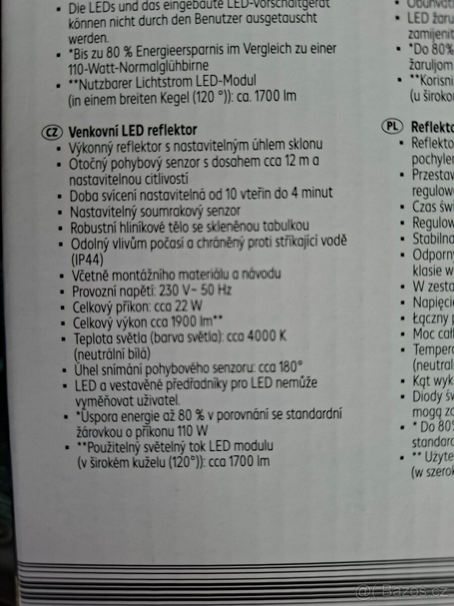 Led reflektor se senzor pohybu - 3