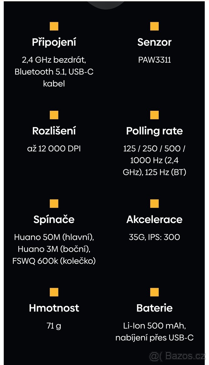 TIGO Onyx bezdrátová herní myš bílá - 3