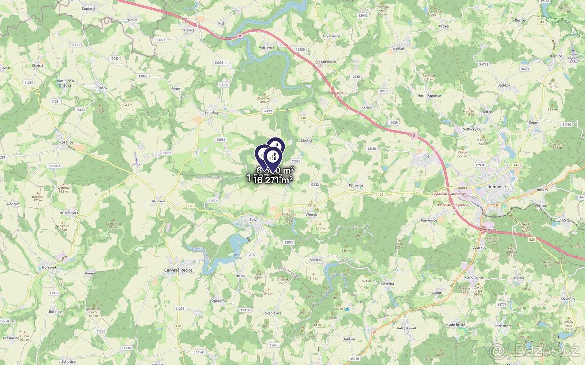 Prodej podílu 1/8 pole 3 048 m², Želiv - Vitice - 3