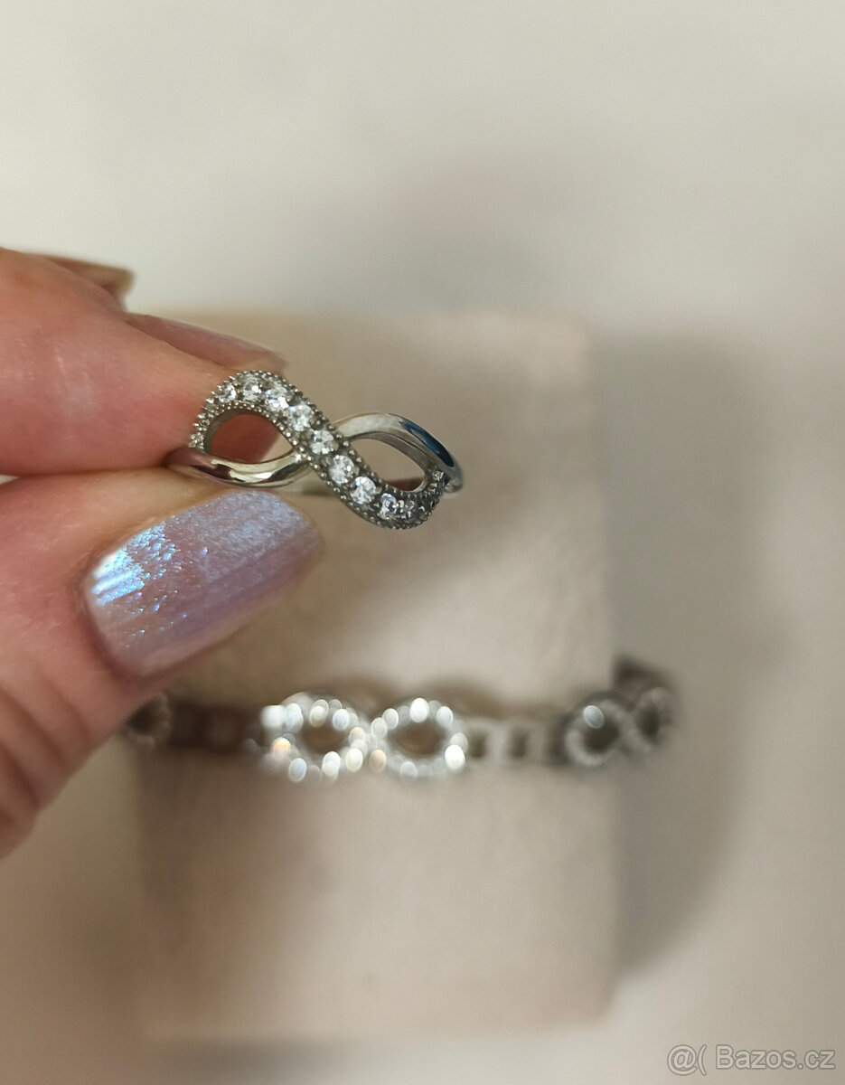 Souprava náramek + prstýnek z chirurgické oceli se zirkony - 3