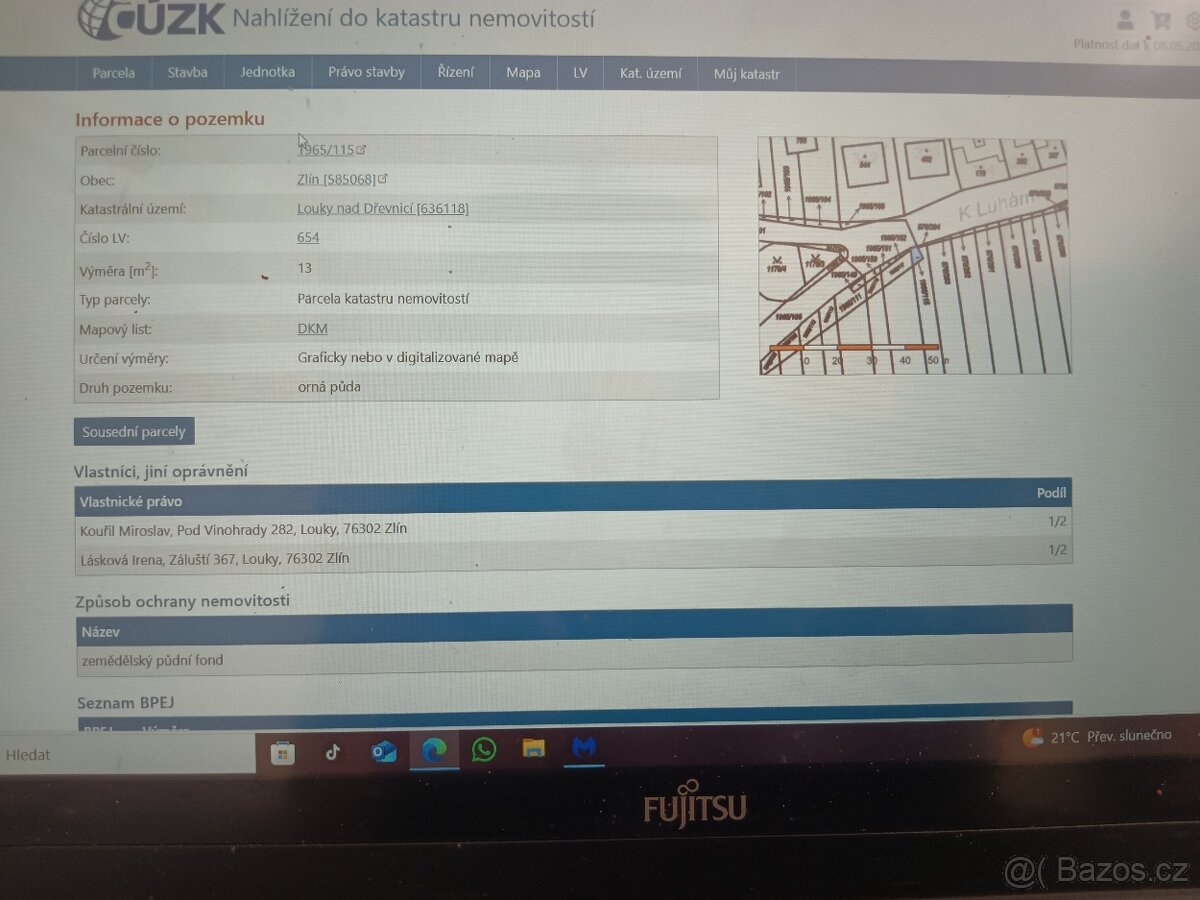 Investiční pozemek Zlín - katastr. území Louky nad Dřevnicí - 3