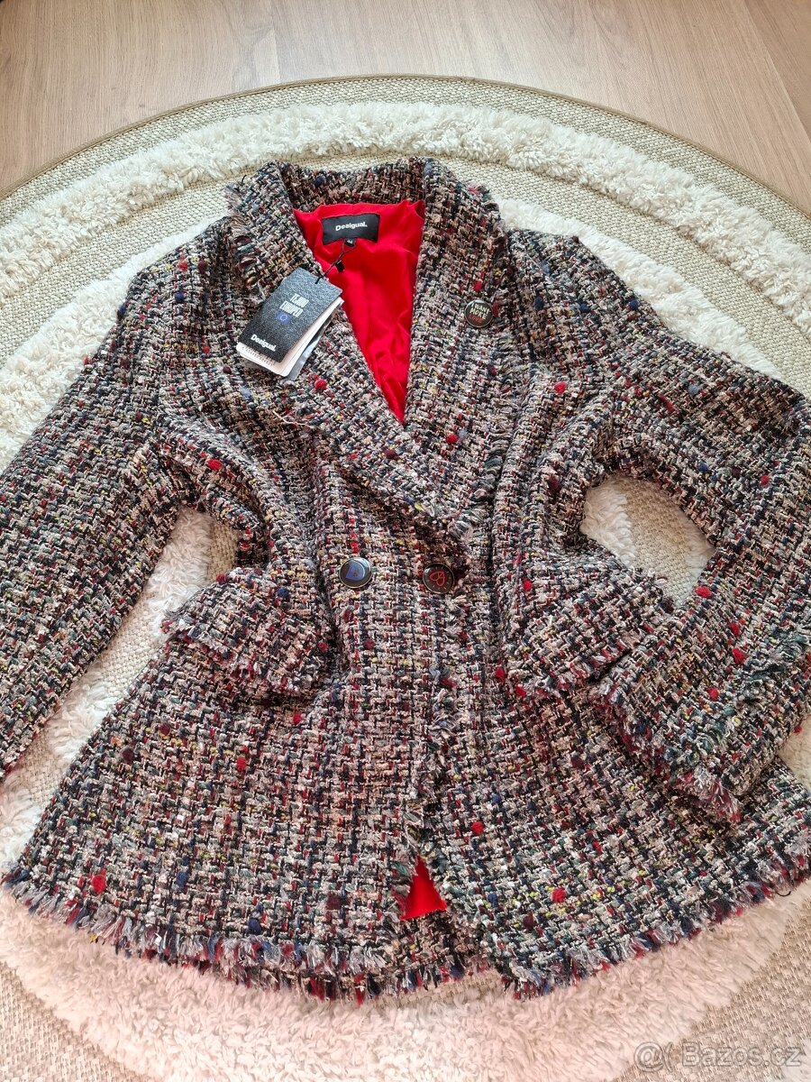 Tvídové vlněné sako Desigual - 3