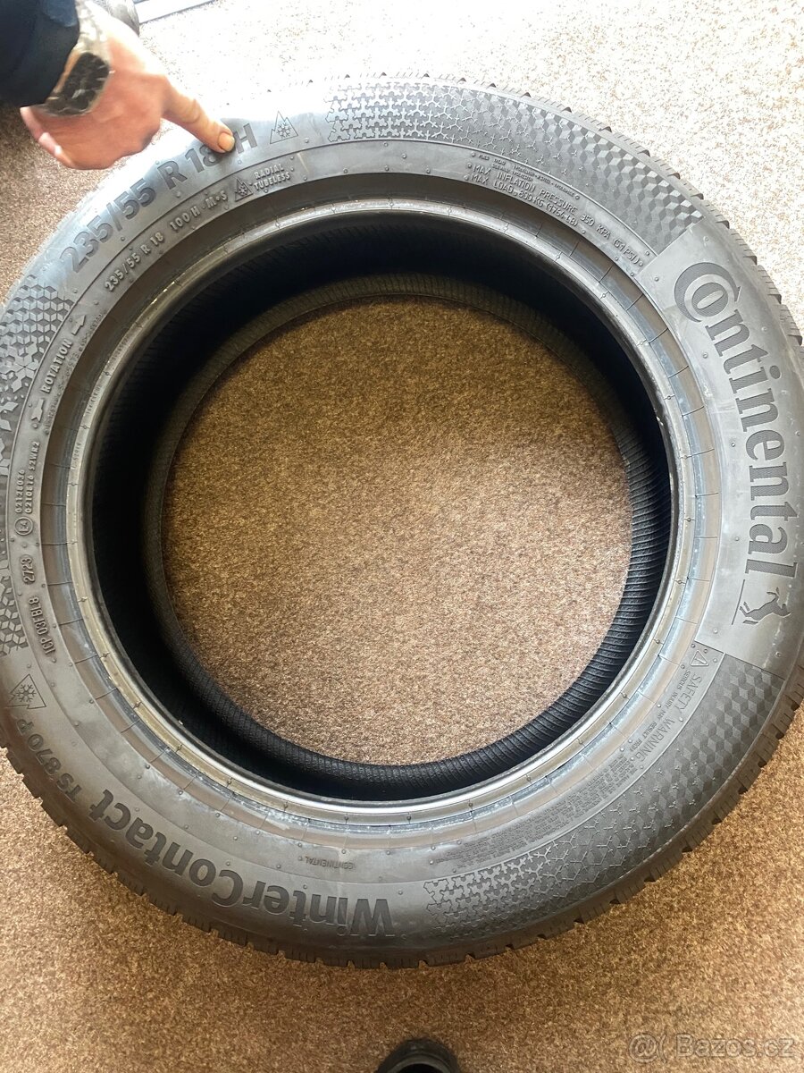 Zimní pneu Continental 235/55 R18 – sada 4 ks, výborný stav - 3