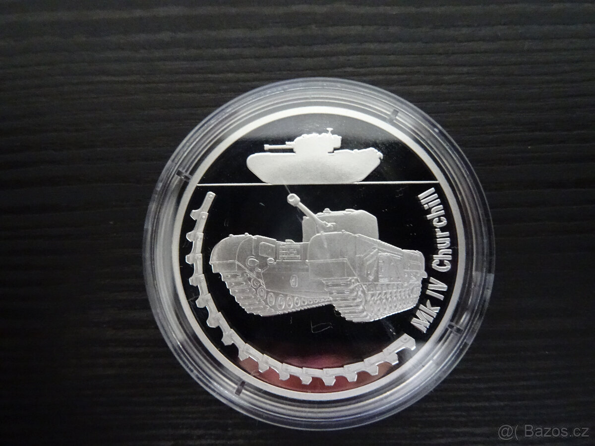 Stříbrná mince Obrněná technika - Mk IV Churchill proof - 3