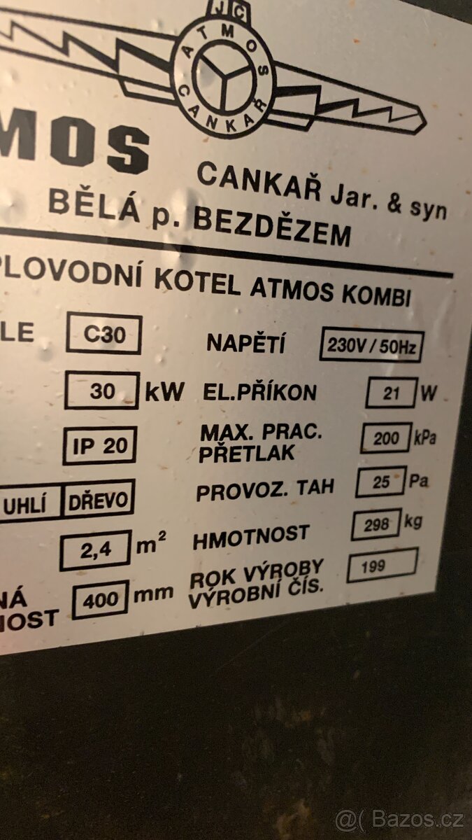 Kotel ATMOS C30 na dřevo a uhlí - 3