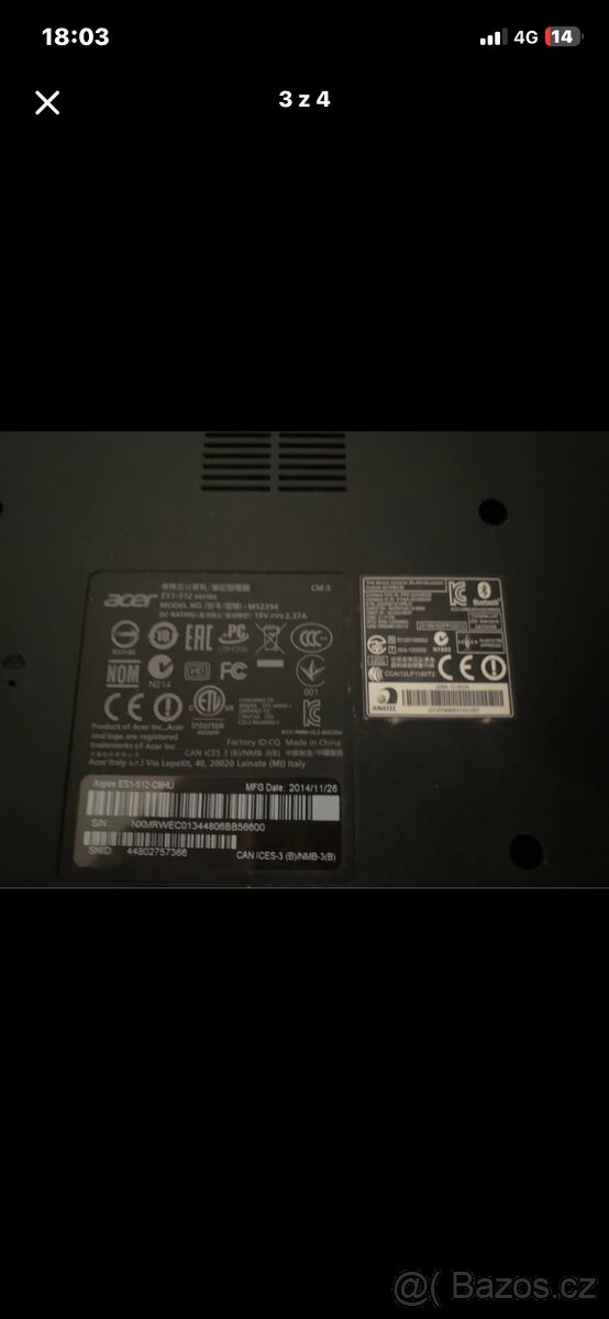 NOTEBOOK ACER W8 NA DILY FUNKČNÍ - 3