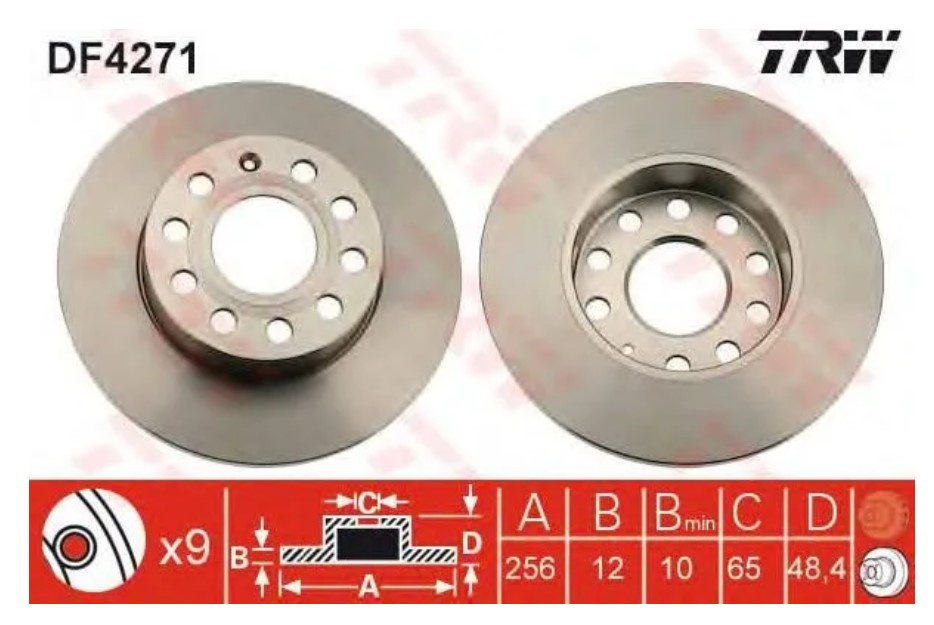 Brzdový kotouč TRW DF4271 - 3