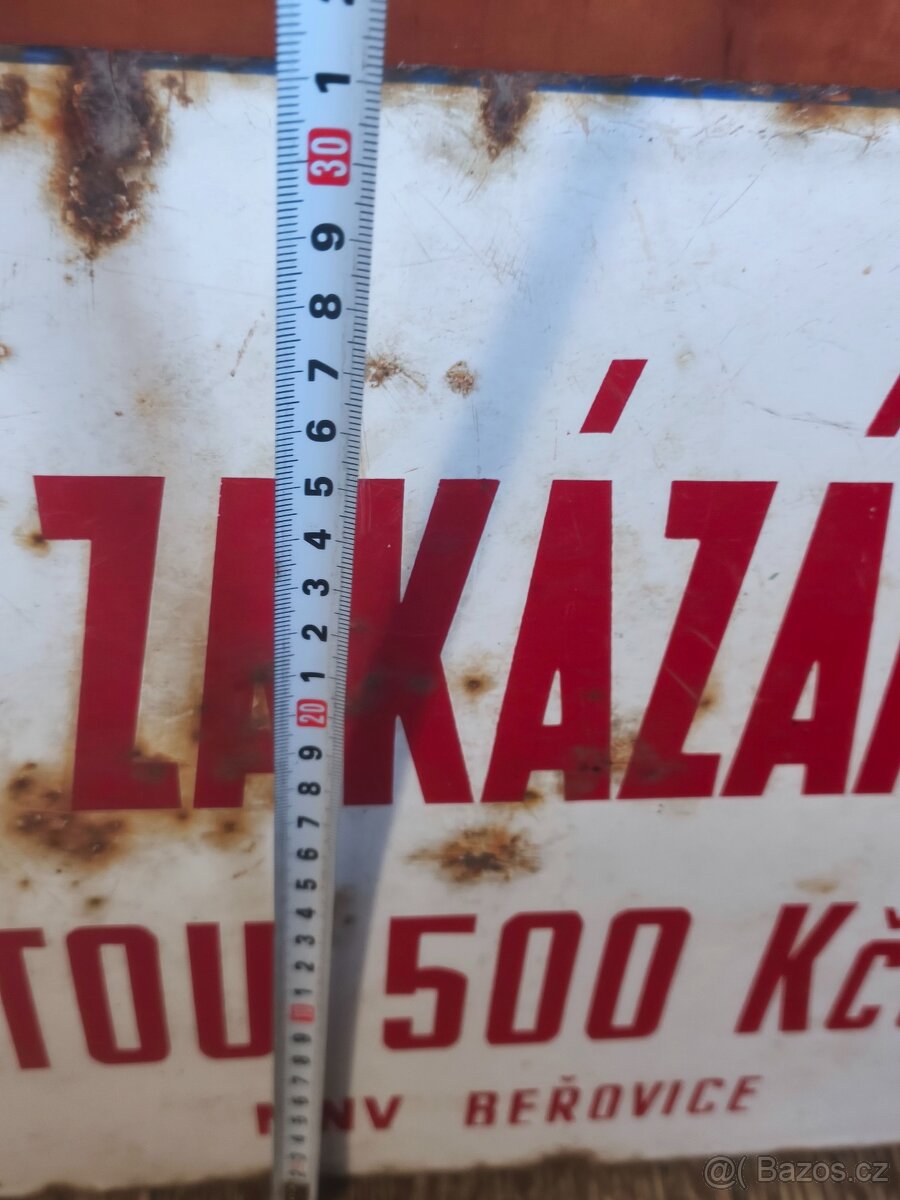 Stará plechová cedule. - 3