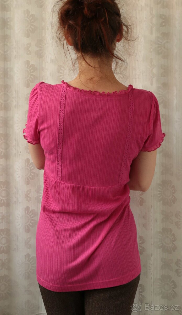 Růžová tričkohalenka s háčky Next vel.40 - 3