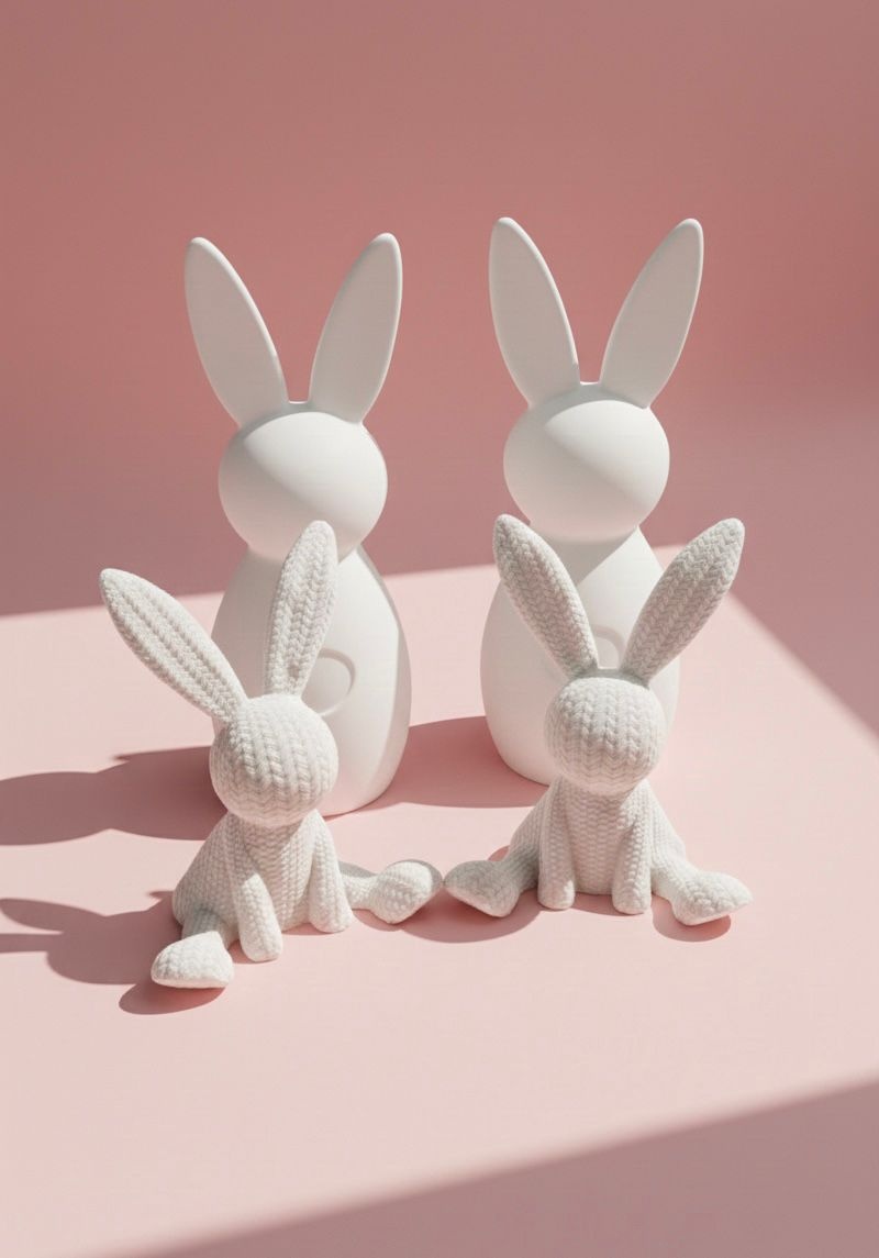 Designový 3d králík, velikonoční ozdoby - 3
