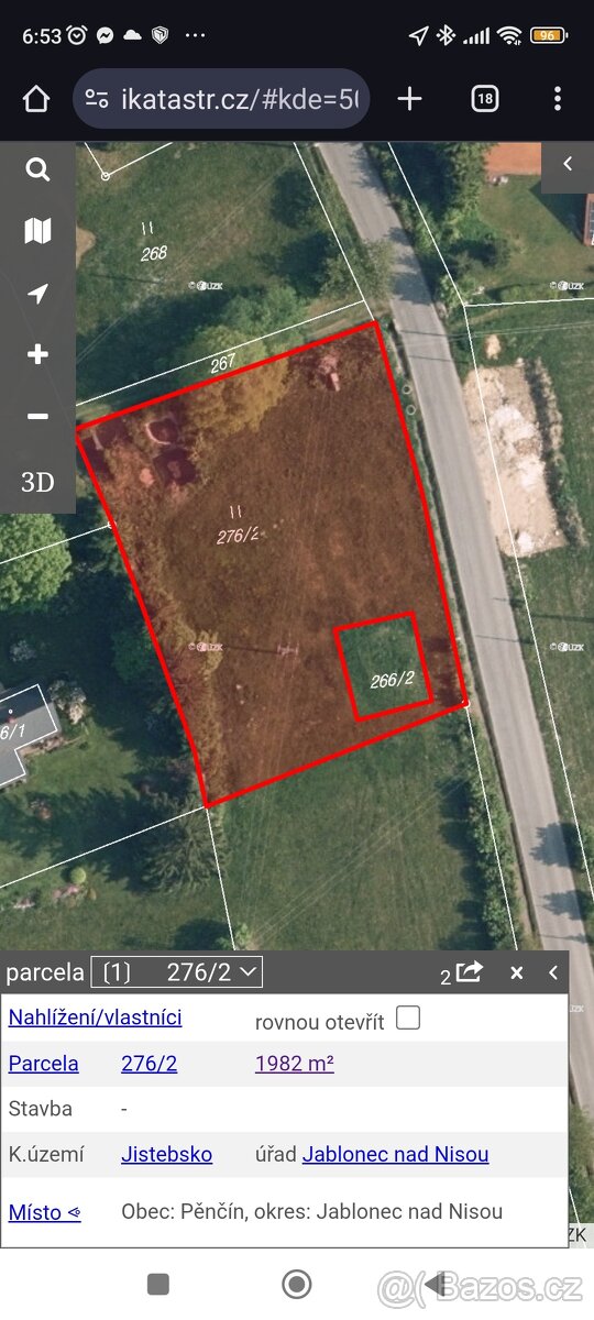 Pozemek 2100m² Dolní Černá Studnice - 3