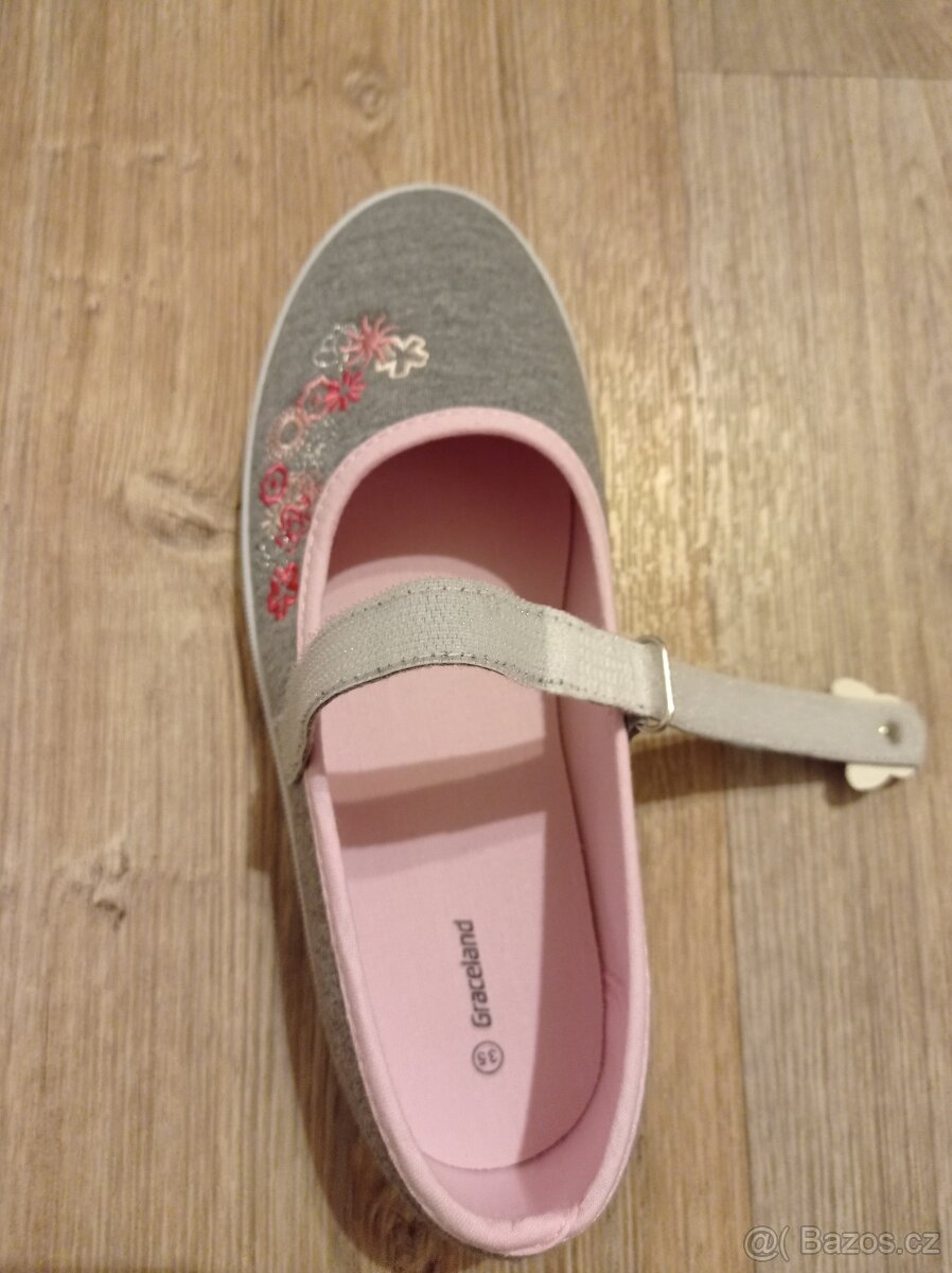 NOVÉ dívčí cvičky/bačkory/balerínky, vel. 35 - 3