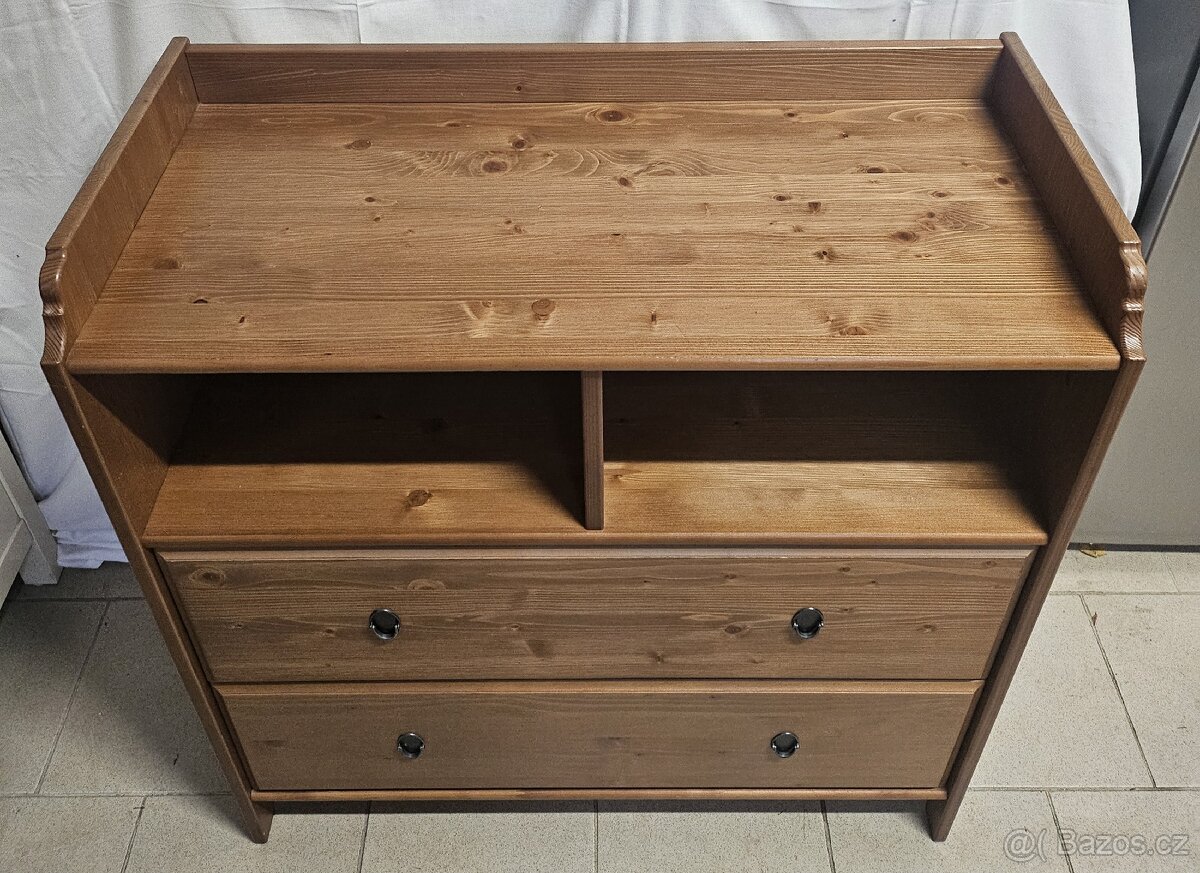 Komoda Ikea Leksvik mořidlo antik - 3