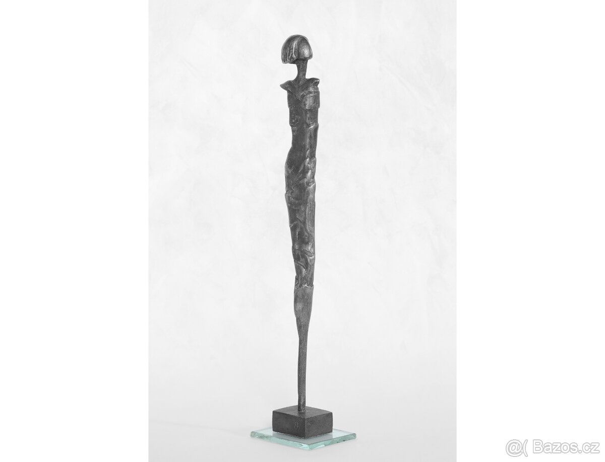 Dívka s mikádem, socha ženy kovová dekorace originální umění - 3