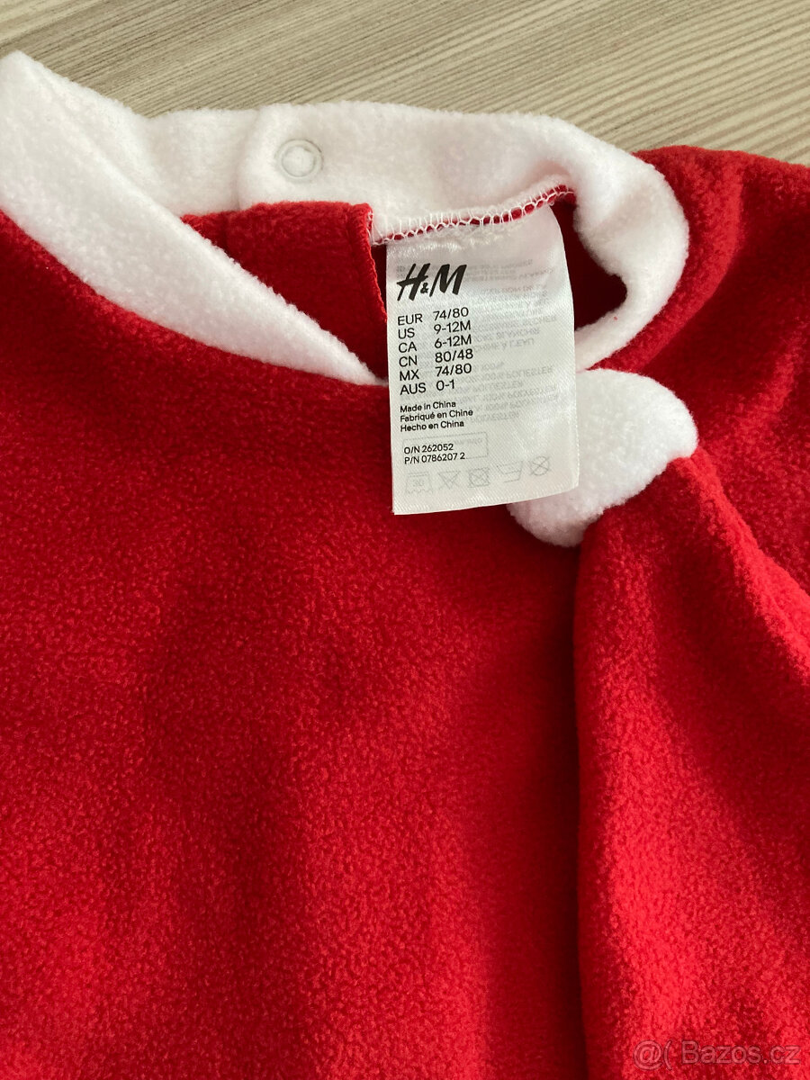 Overal Santa Claus s čepicí H&M, v. 74-80 NOVÝ - 3