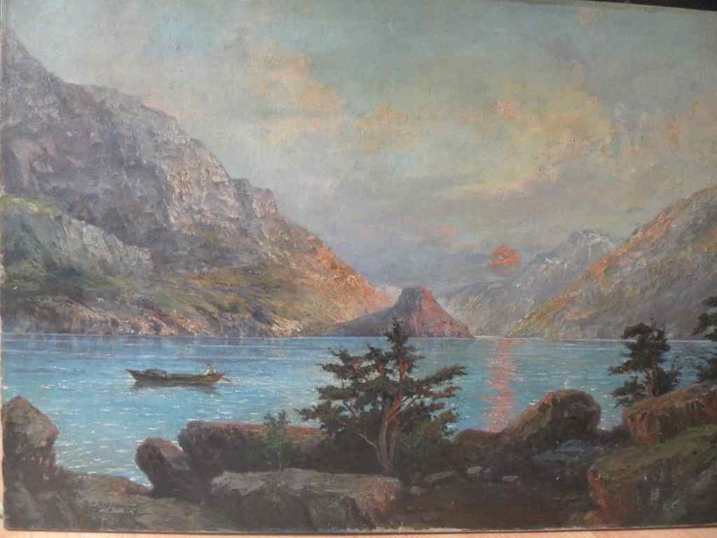 C. Schleuging - Jezero v horách - galerijní obraz - SLEVA - 3